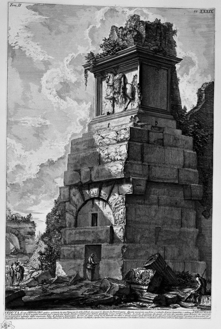 Ponte Lugano yakınlarındaki Via Tiburtina üzerindeki mezar by Giovanni Battista Piranesi