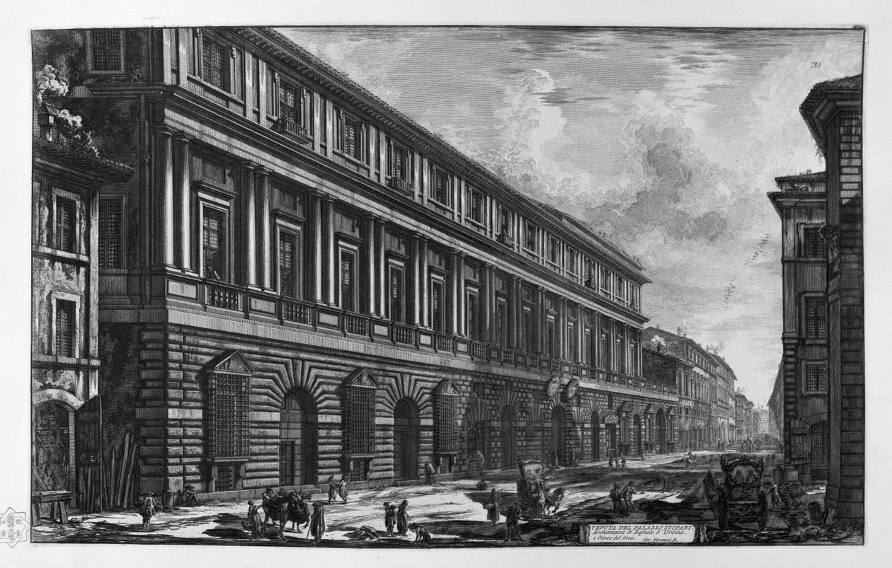 Vidoni Caffarelli sarayının (Stoppani sarayı) görünümü. Gesu Kilisesi by Giovanni Battista Piranesi