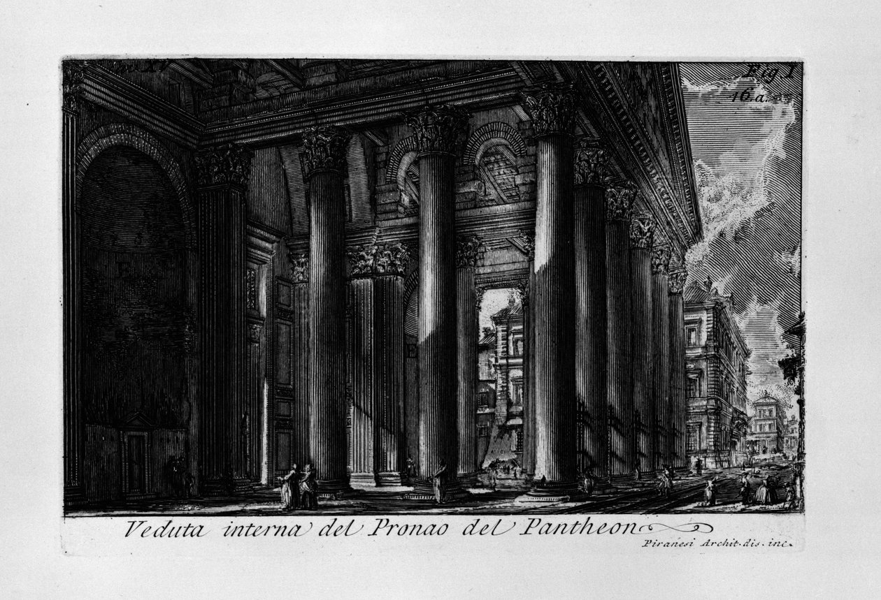 Veduta interna del Pronao del Pantheon by Giovanni Battista Piranesi