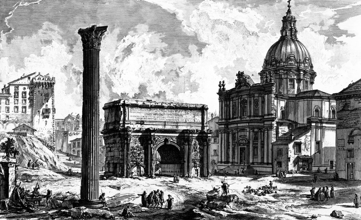 Septimius Severus Kemeri ve Santi Luca e Martina Kilisesi