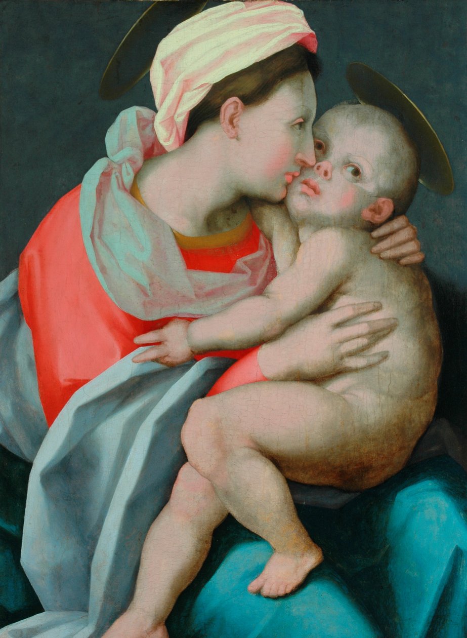 madonna ve çocuk by Giovanni Battista Rosso Fiorentino