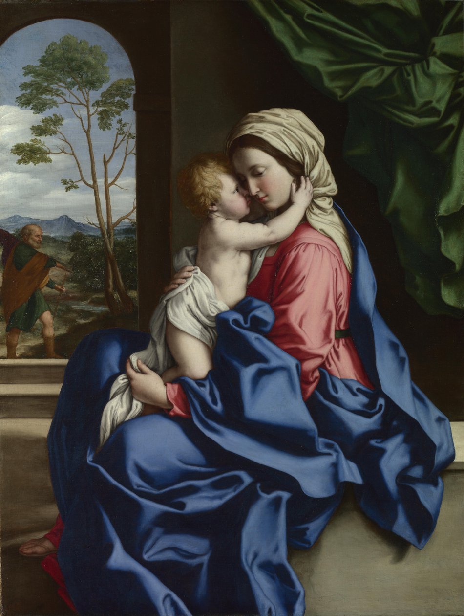 Bakire ve Çocuk Kucaklayan by Giovanni Battista Salvi da Sassoferrato