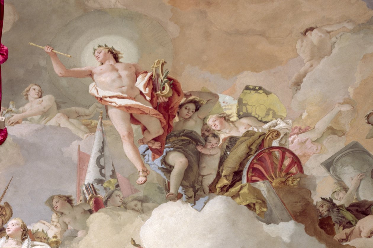 170577 İspanyol Monarşi fresk detayının Apotheosis by Giovanni Battista Tiepolo