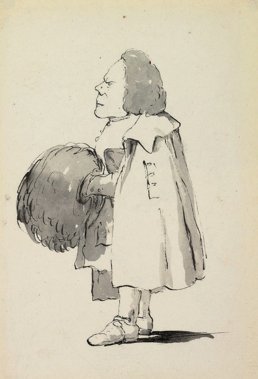 Kısa bir beyefendinin karikatürü by Giovanni Battista Tiepolo