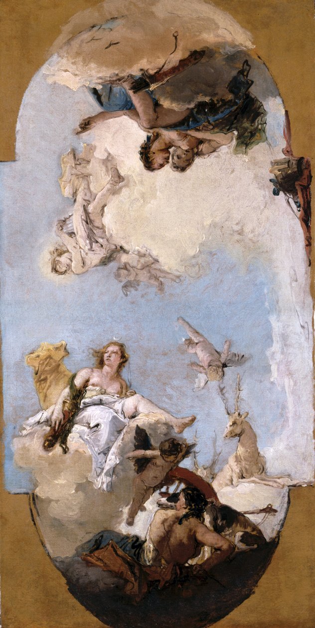Diana, Apollo ve Periler by Giovanni Battista Tiepolo