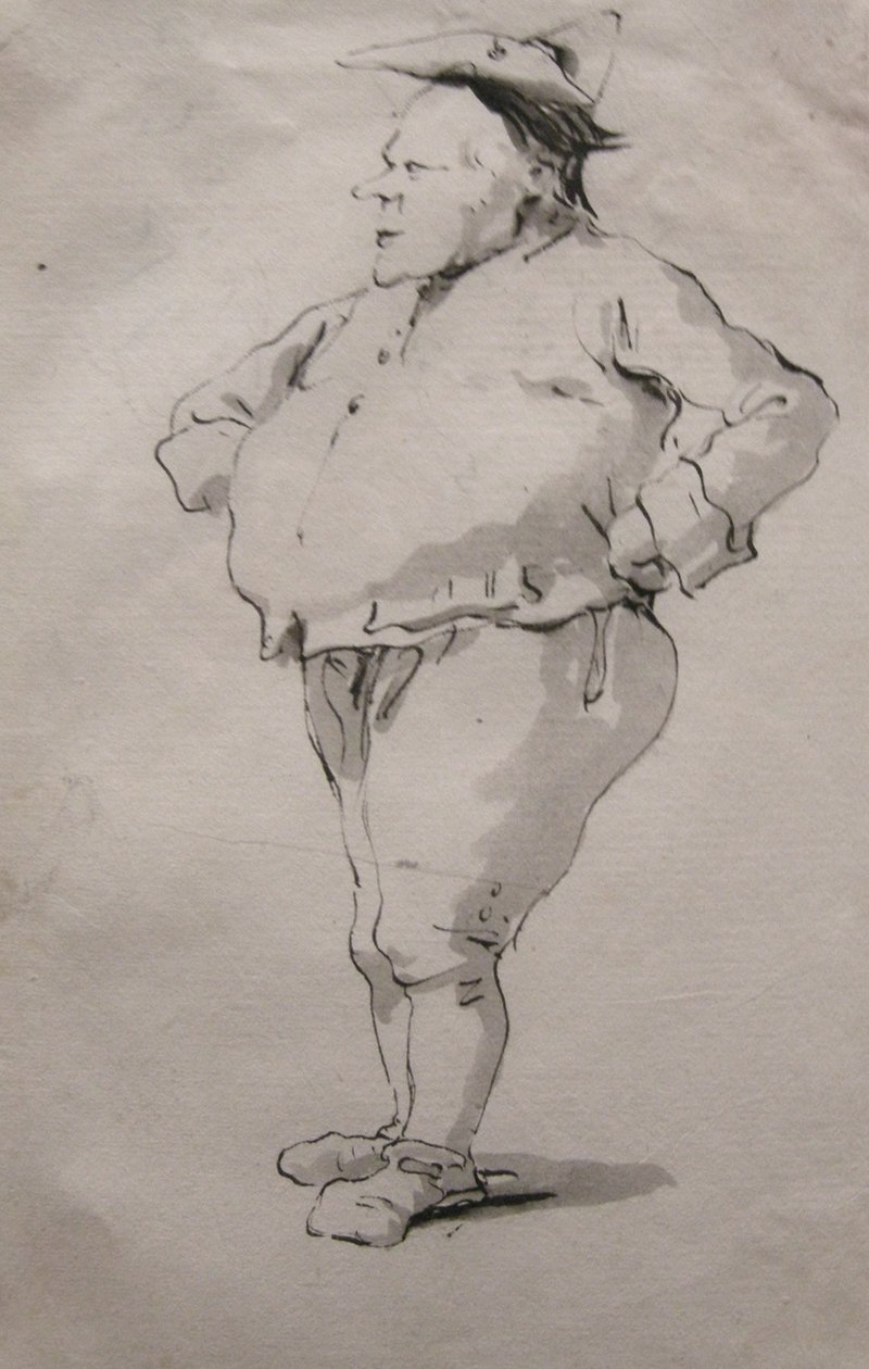 Bir adamın karikatürü by Giovanni Battista Tiepolo
