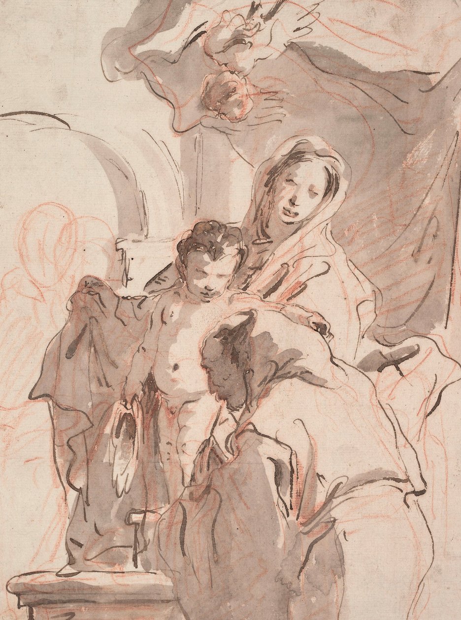 Madonna ve Saint ile Çocuk, c. 1750-1760 by Giovanni Battista Tiepolo