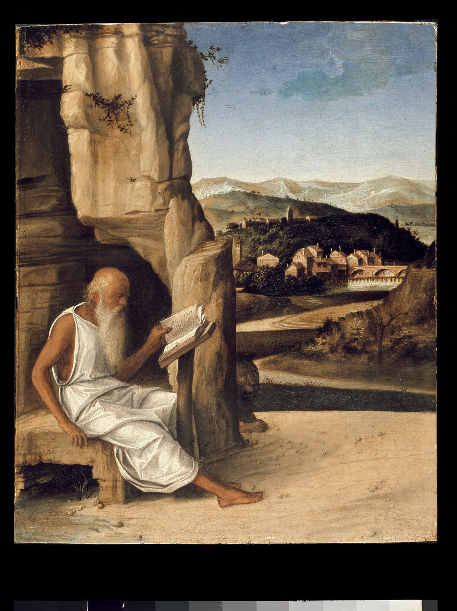 Aziz Jerome Manzarada Okuma by Giovanni Bellini