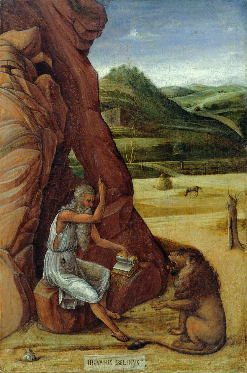 St. Jerome in the Wilderness, c.1450 (panelde tempera) by Giovanni Bellini