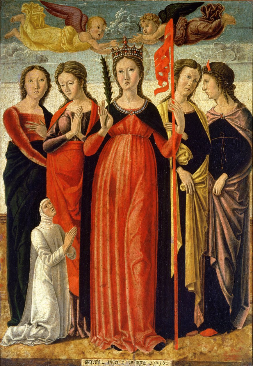 Aziz Ursula ve Dört Aziz (panelde sıcaklık) by Giovanni Bellini