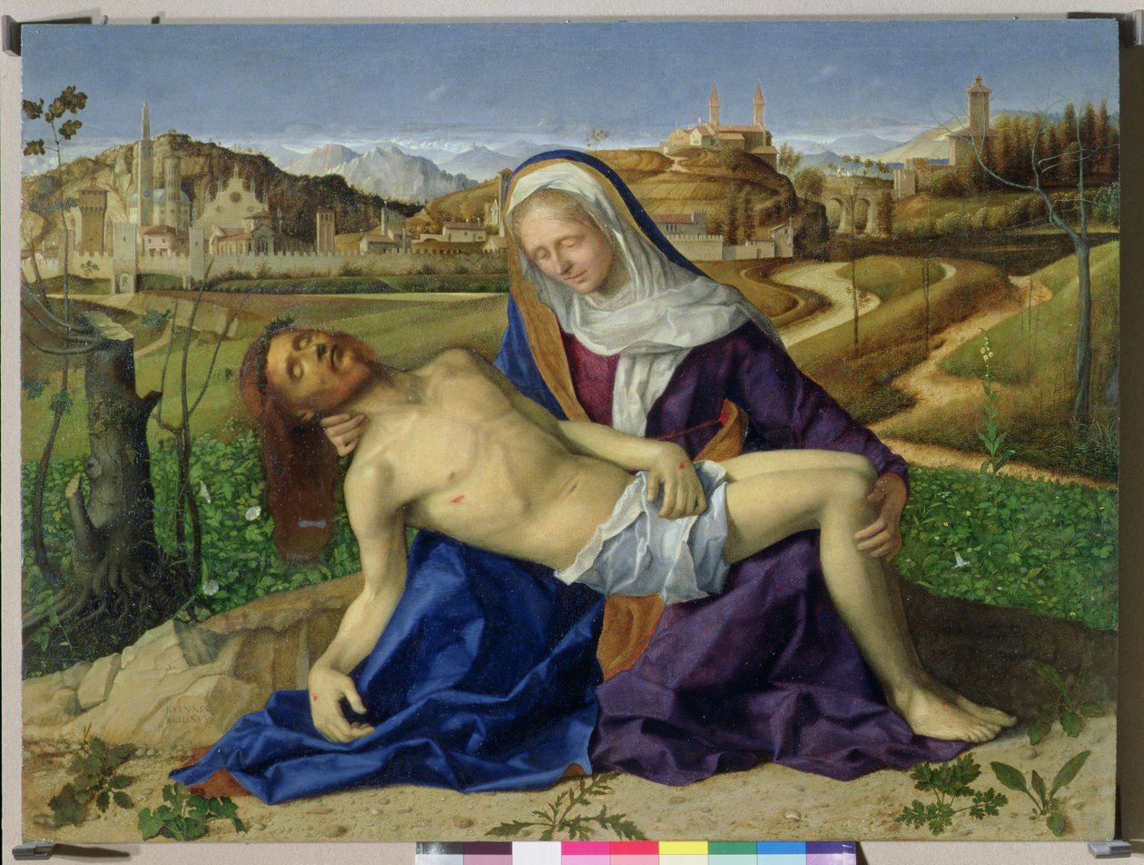 Pieta, c.1505 (1996 restorasyonu sonrası) by Giovanni Bellini