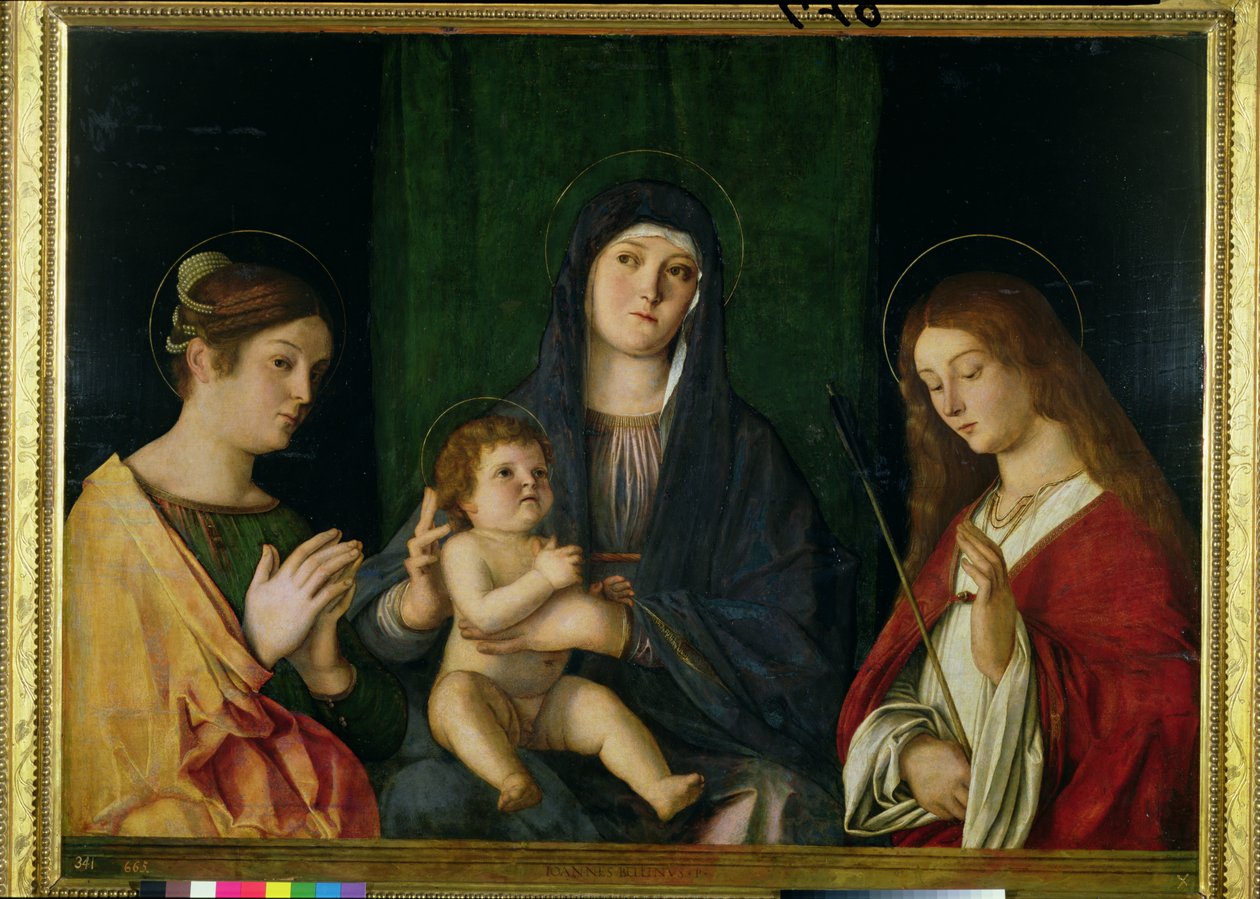 Aziz Catherine ve Aziz Ursula ile Bakire ve Çocuk, c.1490 by Giovanni Bellini