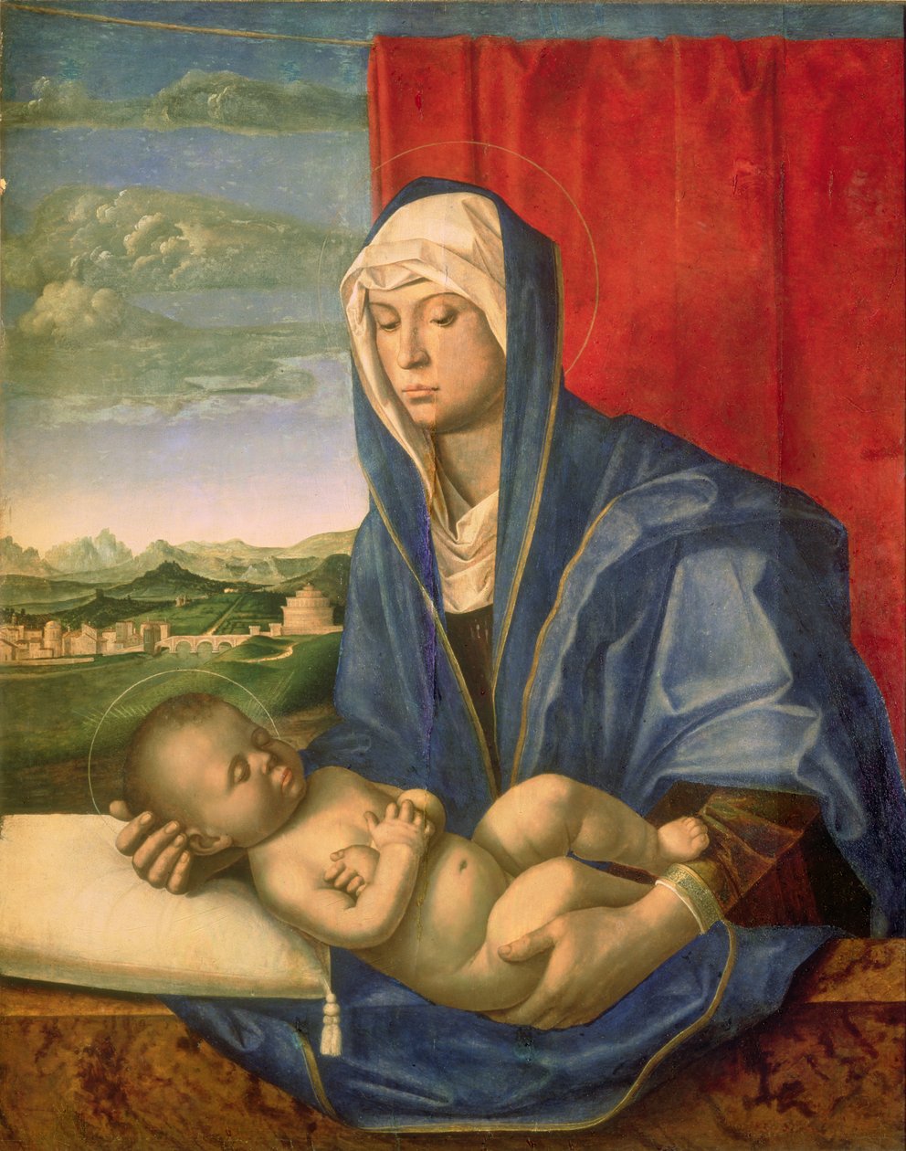 Virgin and Child (oil on wood) by Giovanni Bellini