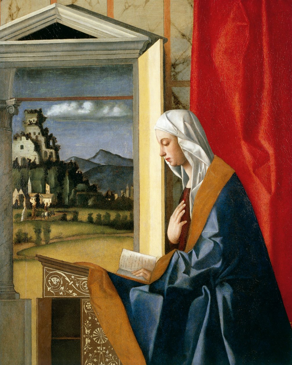 Müjde Bakiresi, Müjde diptikinden, c.1500 (1998 sonrası restorasyon) by Giovanni Bellini