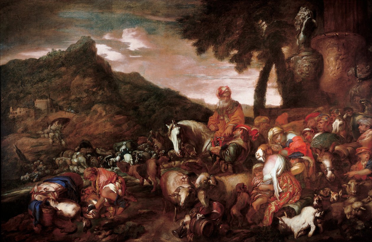 İbrahim Ailesinin Yolculuğu by Giovanni Benedetto Castiglione