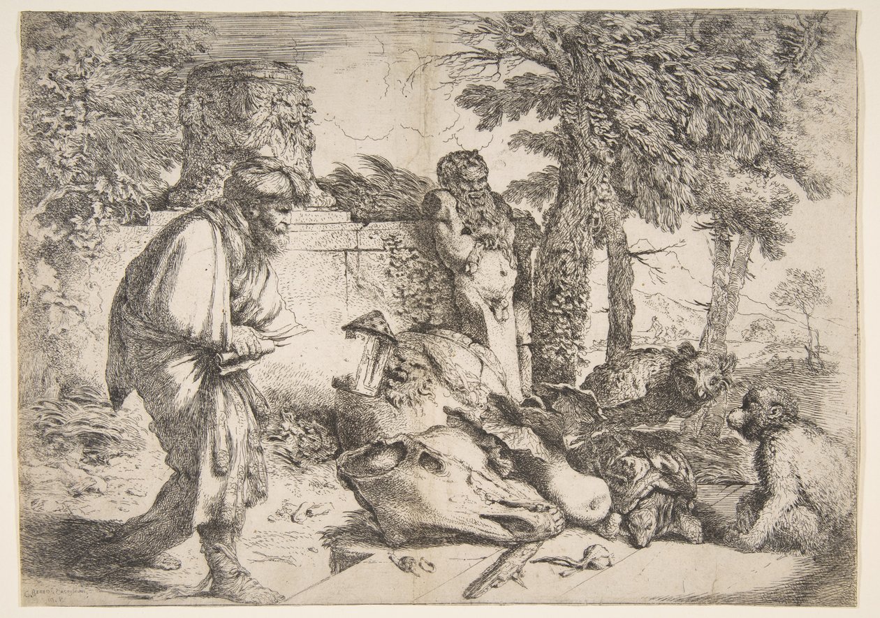 Dürüst Bir Adam Arayışındaki Filozof Diogenes by Giovanni Benedetto Castiglione
