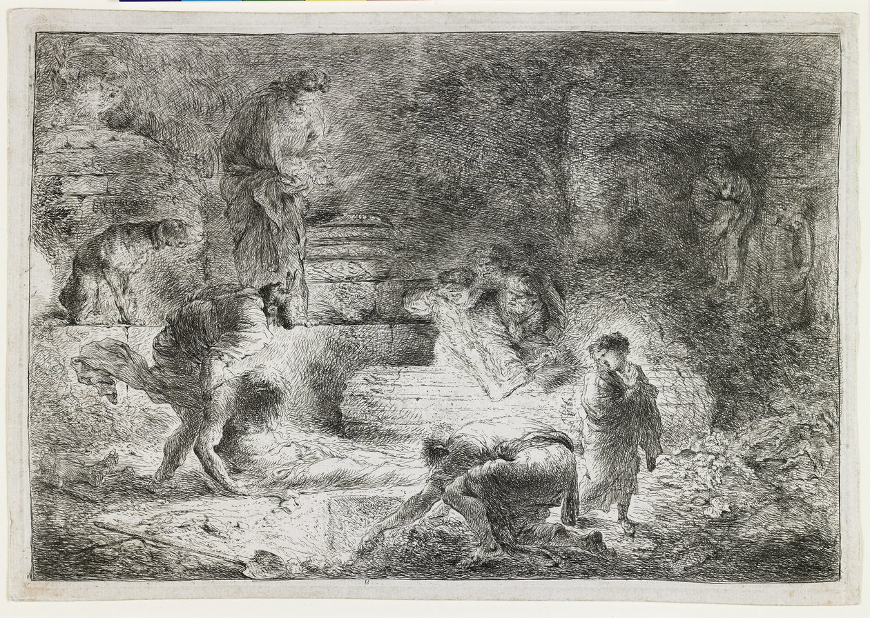 Tobit Ölüleri Gömüyor, c. 1650 by Giovanni Benedetto Castiglione
