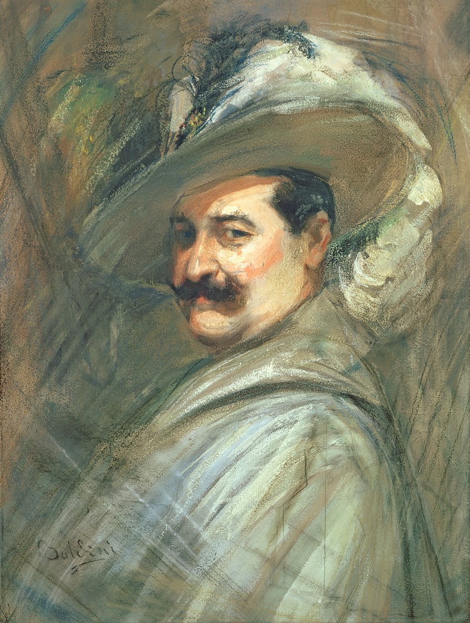 Costantino, Ernani rolünde, c.1910 (kağıt üzerine guaj ve pastel) by Giovanni Boldini
