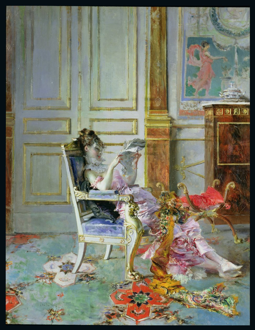 Salonda Kitap Okuyan Kız, 1876 by Giovanni Boldini