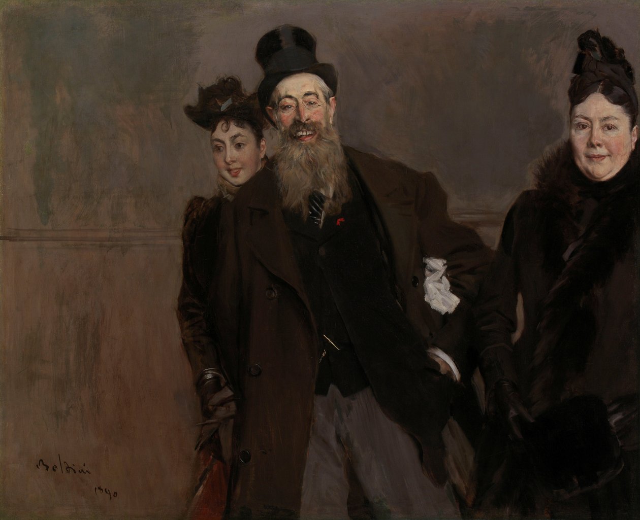 John Lewis Brown, karısı ve kızıyla birlikte by Giovanni Boldini