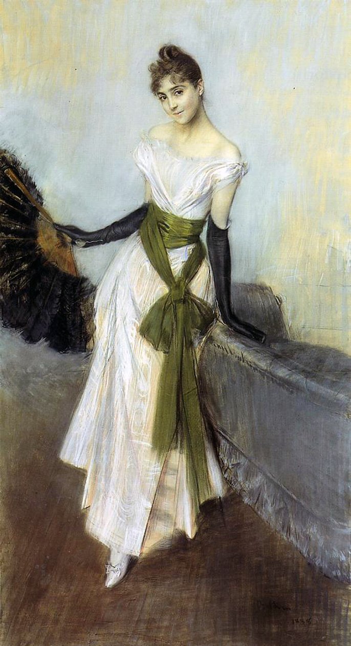 Signorina Concha de Ossa, 1888 (tuval üzerine pastel) by Giovanni Boldini