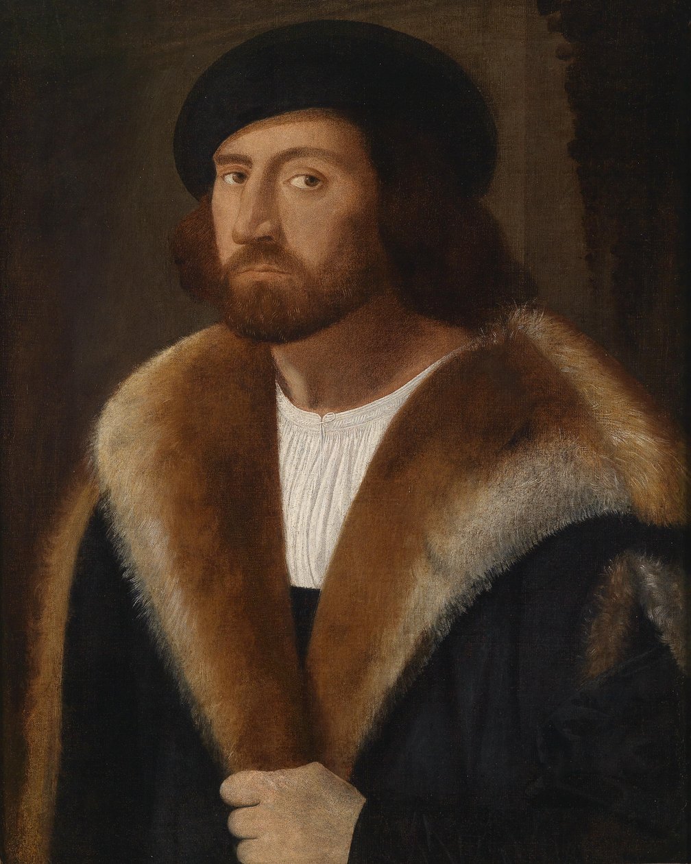 Porträt eines Herrn mit Barrett by Giovanni de Busi Cariani