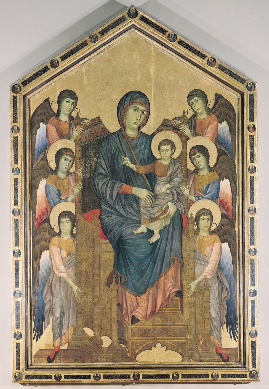 Altı Melekle çevrili Majestelerindeki Bakire ve Çocuk, 1270 dolayları by Giovanni Cimabue