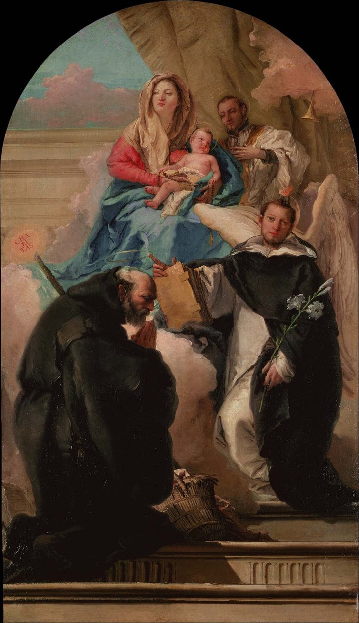 Japonca: n: n Madonna ve Üç Azizli Çocuk by Giovanni Domenico Tiepolo