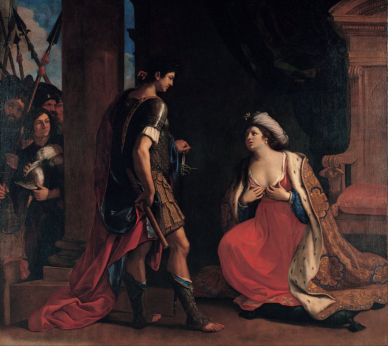 Kleopatra ve Octavianus by Giovanni Francesco Barbieri