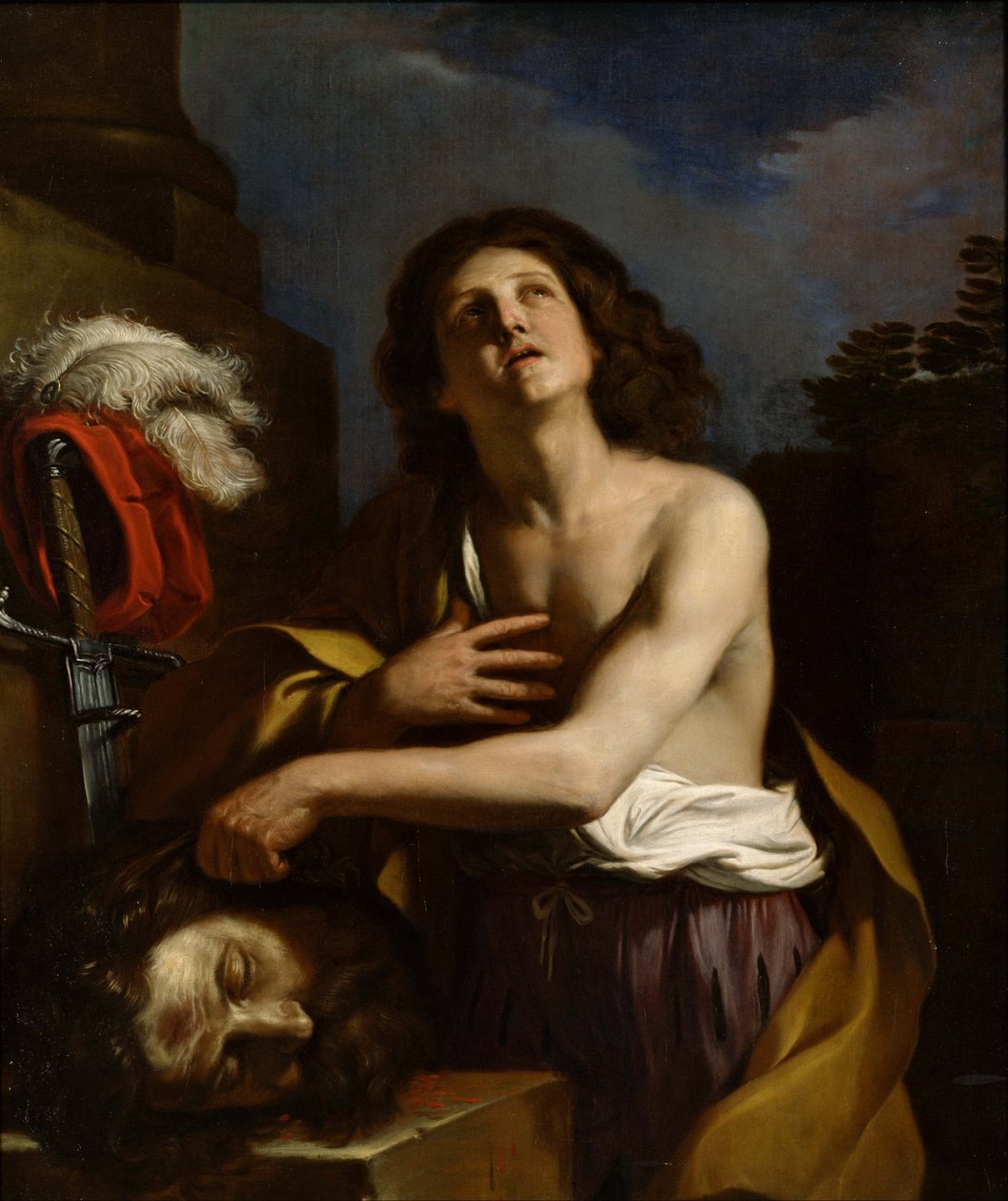 Goliath Başkanı ile David by Giovanni Francesco Barbieri