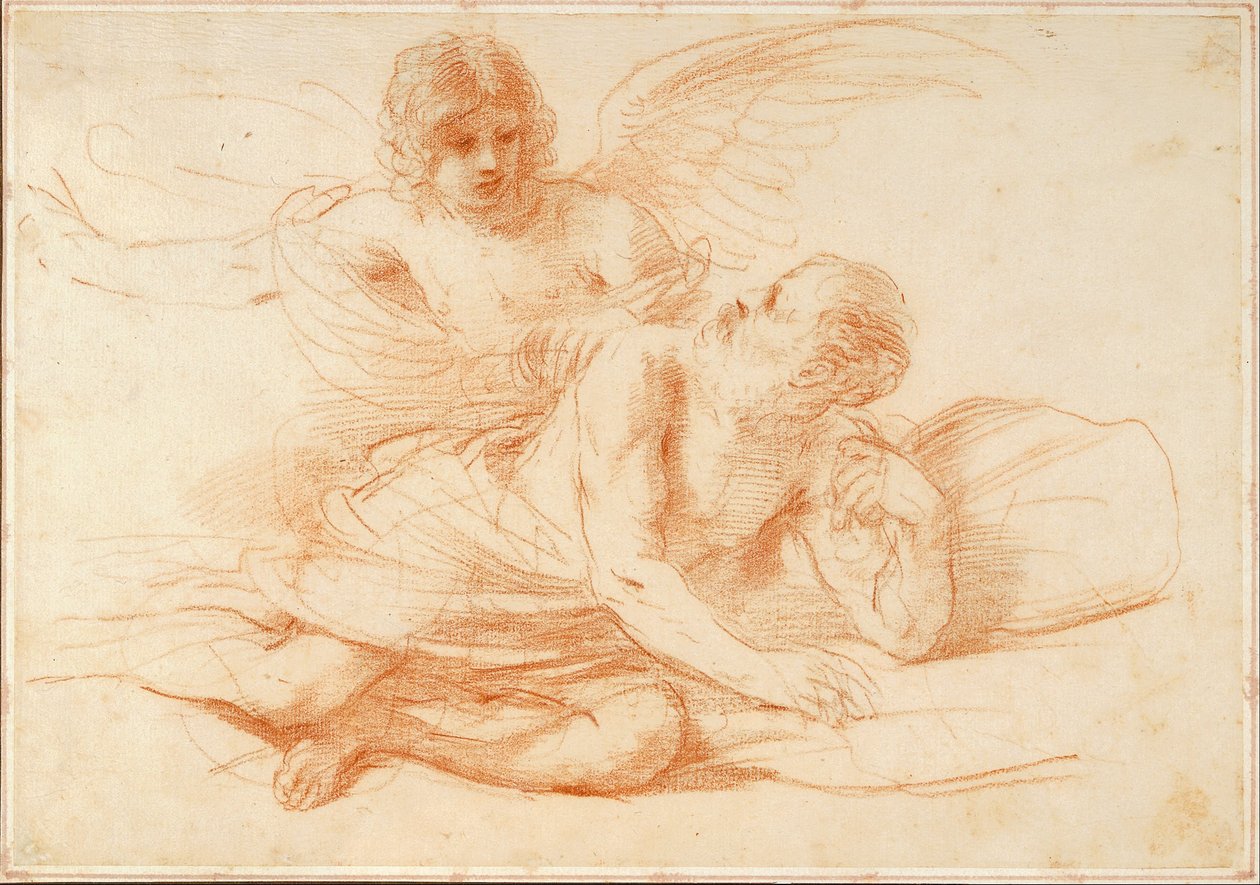 Aziz Peter ve melek by Giovanni Francesco Barbieri