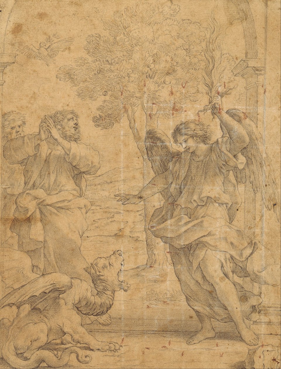 Başmelek Uriel ve Ejderha by Giovanni Francesco Romanelli