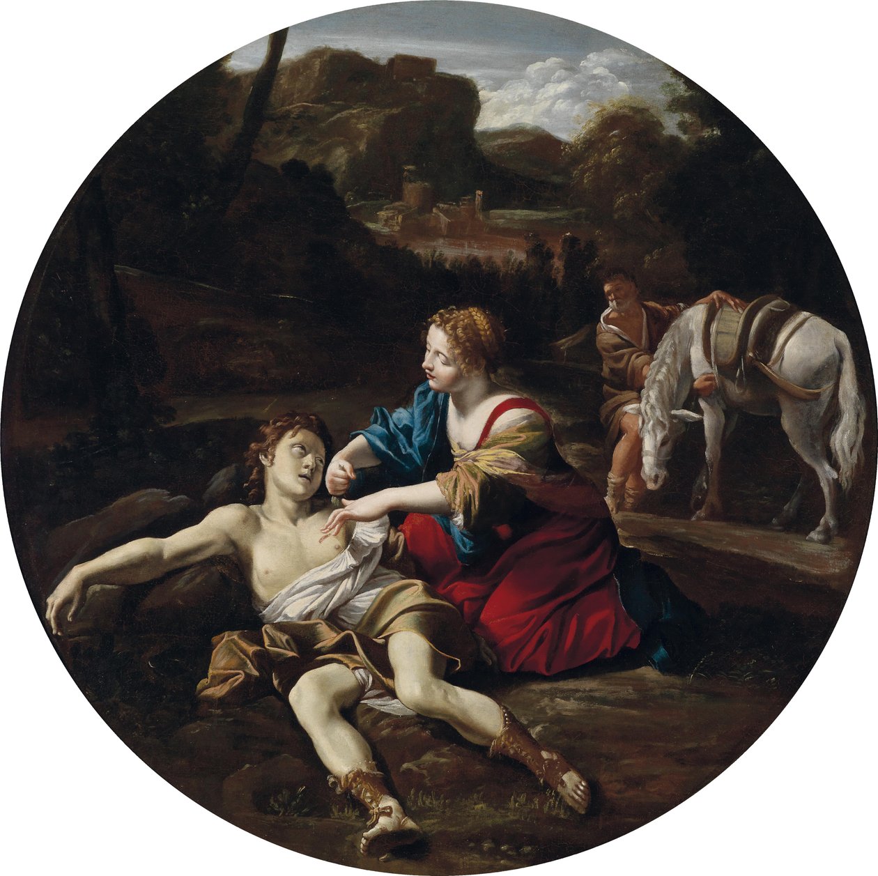 Angelica pflegt Medoro by Giovanni Lanfranco