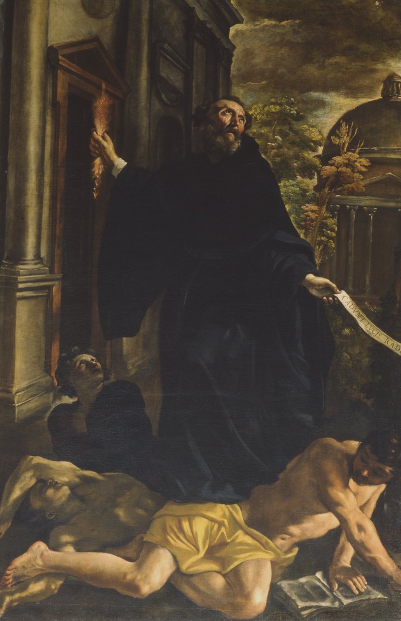 Aziz Augustine sapkınları kovuyor by Giovanni Lanfranco