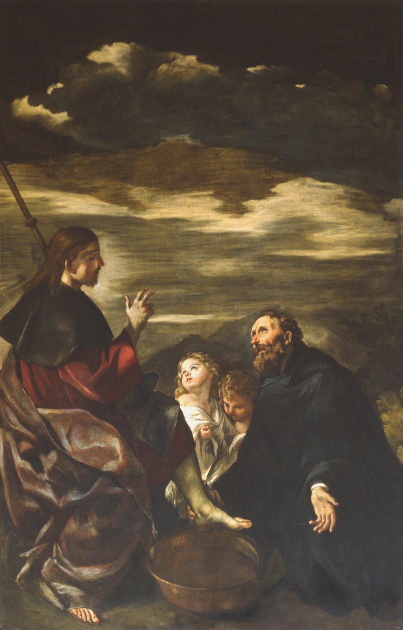 Aziz Augustine, Kurtulmuşsa ayakları yıkamak by Giovanni Lanfranco
