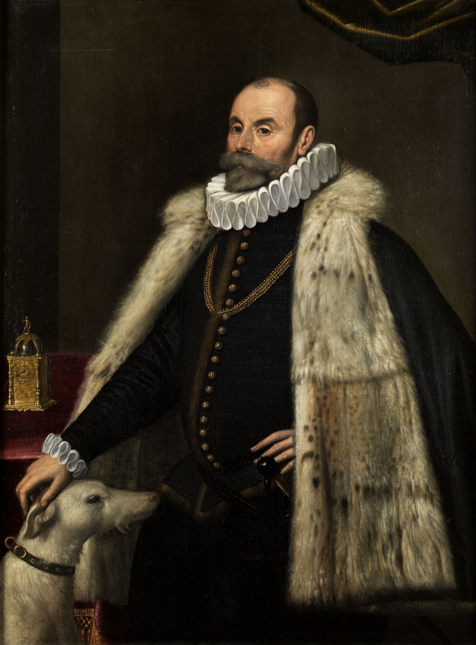 Köpeği olan bir asilzade portresi by Giovanni Paolo Cavagna