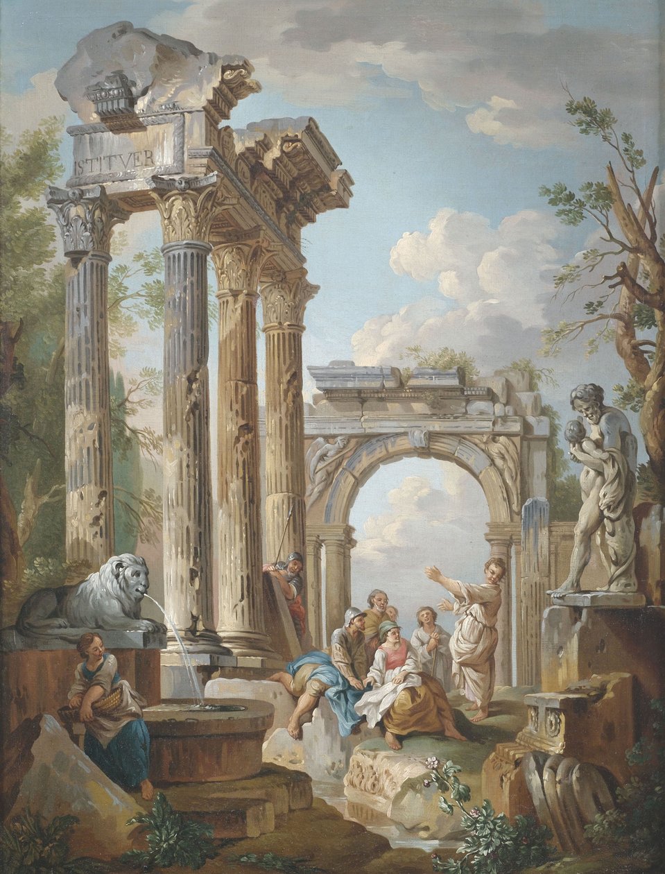 Roma harabelerinde bir havarinin vaazı by Giovanni Paolo Pannini