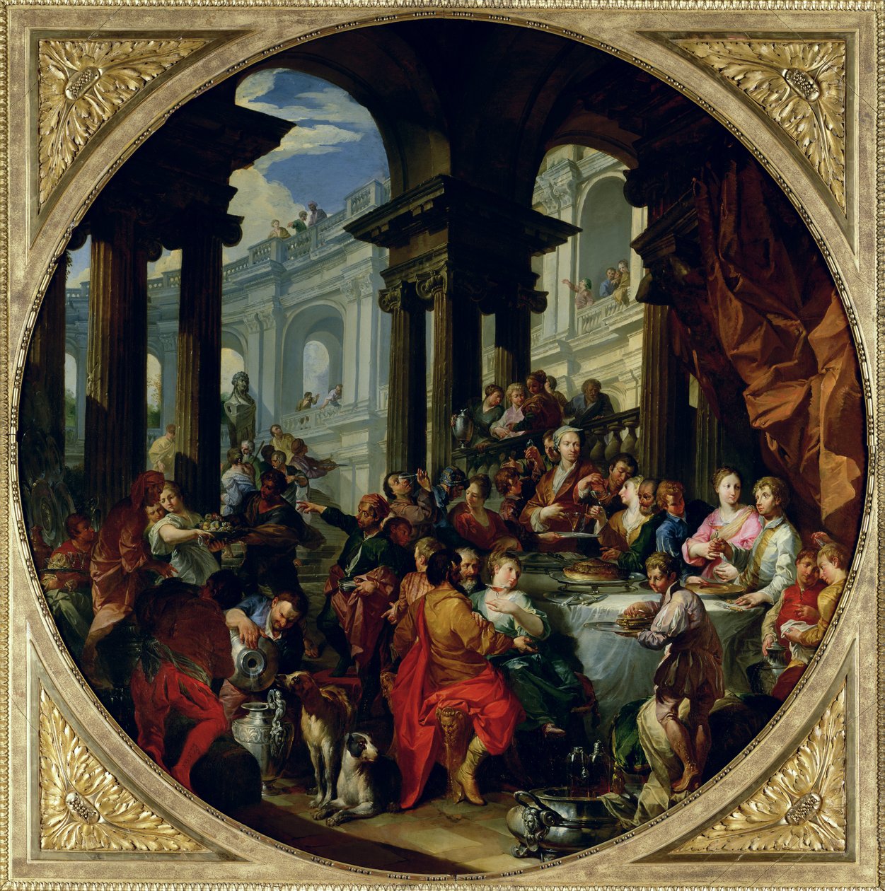 İyonik Portiko Altında Ziyafet, c.1720-25 by Giovanni Paolo Pannini