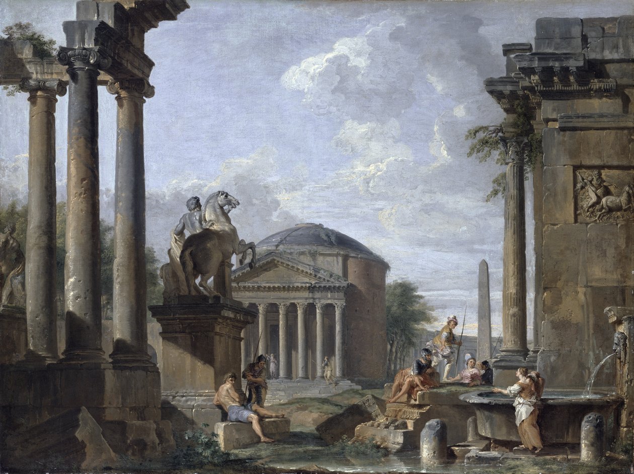 Roma Harabeleri ile Manzara by Giovanni Paolo Pannini