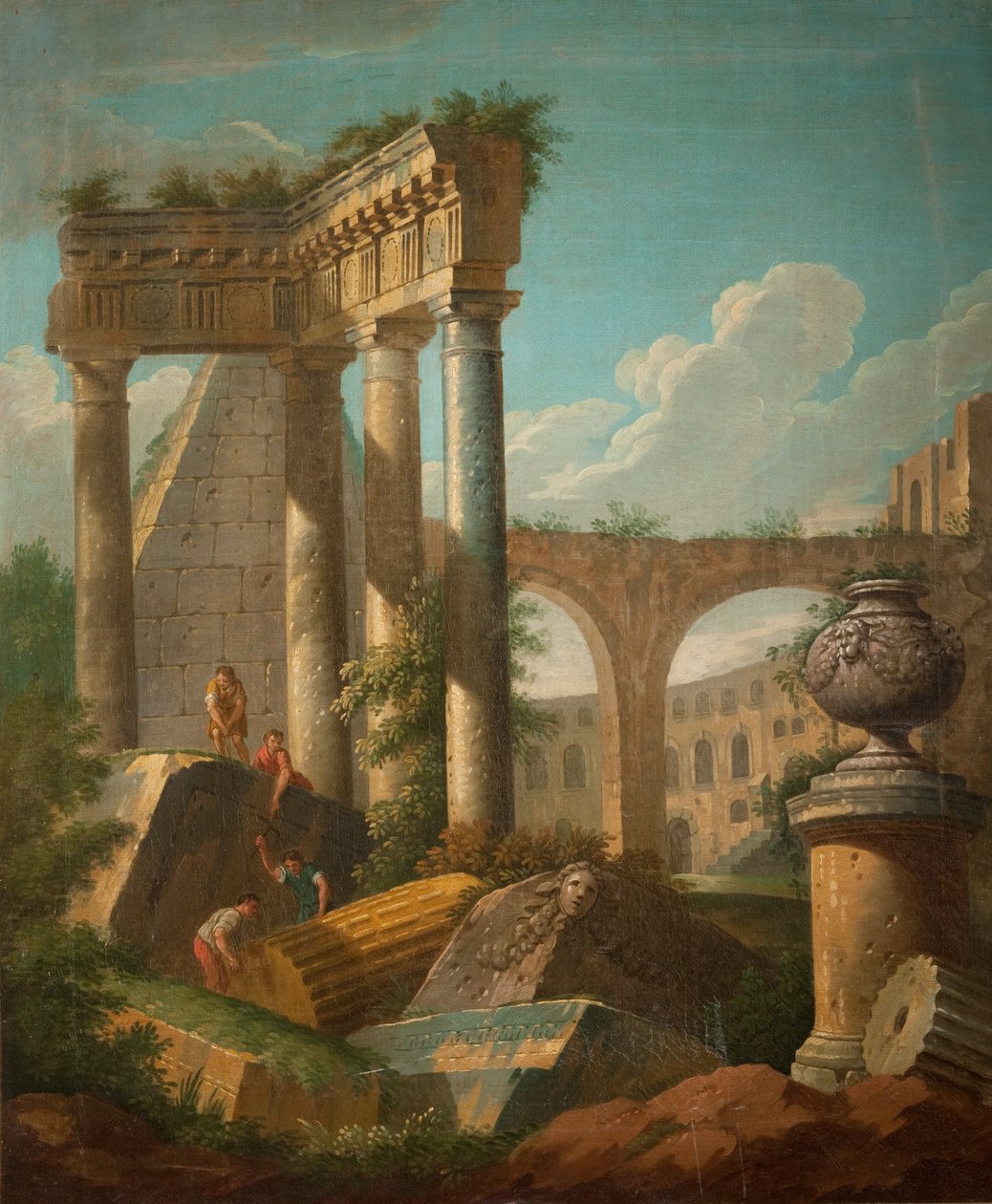 Klasik Sahne - Yıkılmış Tapınak, 19. yüzyıl by Giovanni Paolo Pannini