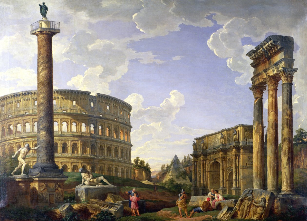 Kolezyum, Borghese Savaşçısı, Trajan Sütunu, Ölen Galya, Cestius Mezarı, Konstantin Kemeri ve Castor ve Pollux Tapınağı
