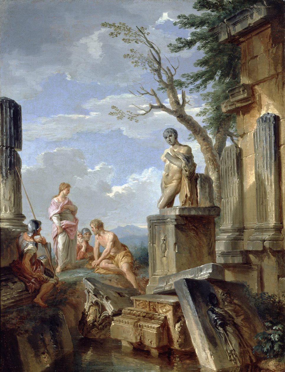 Sibyl ve diğer Figürlü Harabeler, c.1720 by Giovanni Paolo Pannini