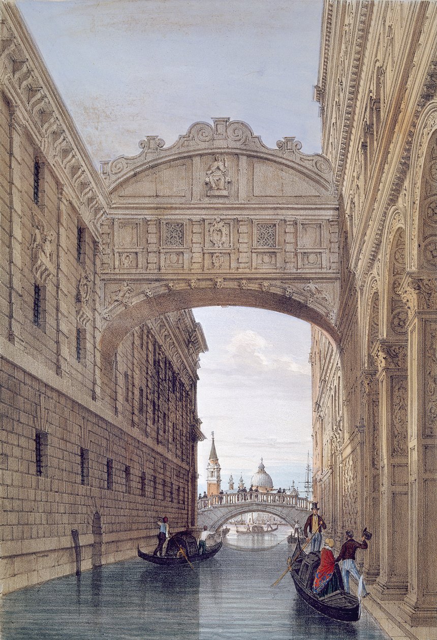 Ahlar Köprüsü, Venedik, Lefevre tarafından oyulmuş by Giovanni Pividor