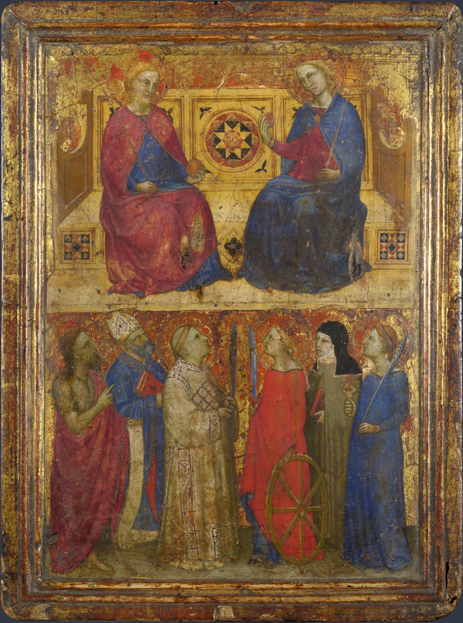İsa ve Bakire ve altı Aziz by Giovanni da Milano
