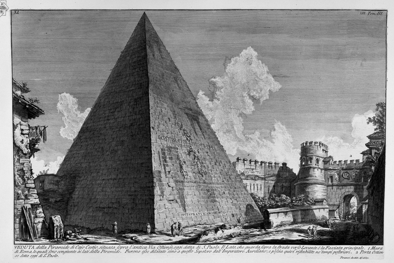 Caius Cestius Piramidi by Giovanni Battista Piranesi
