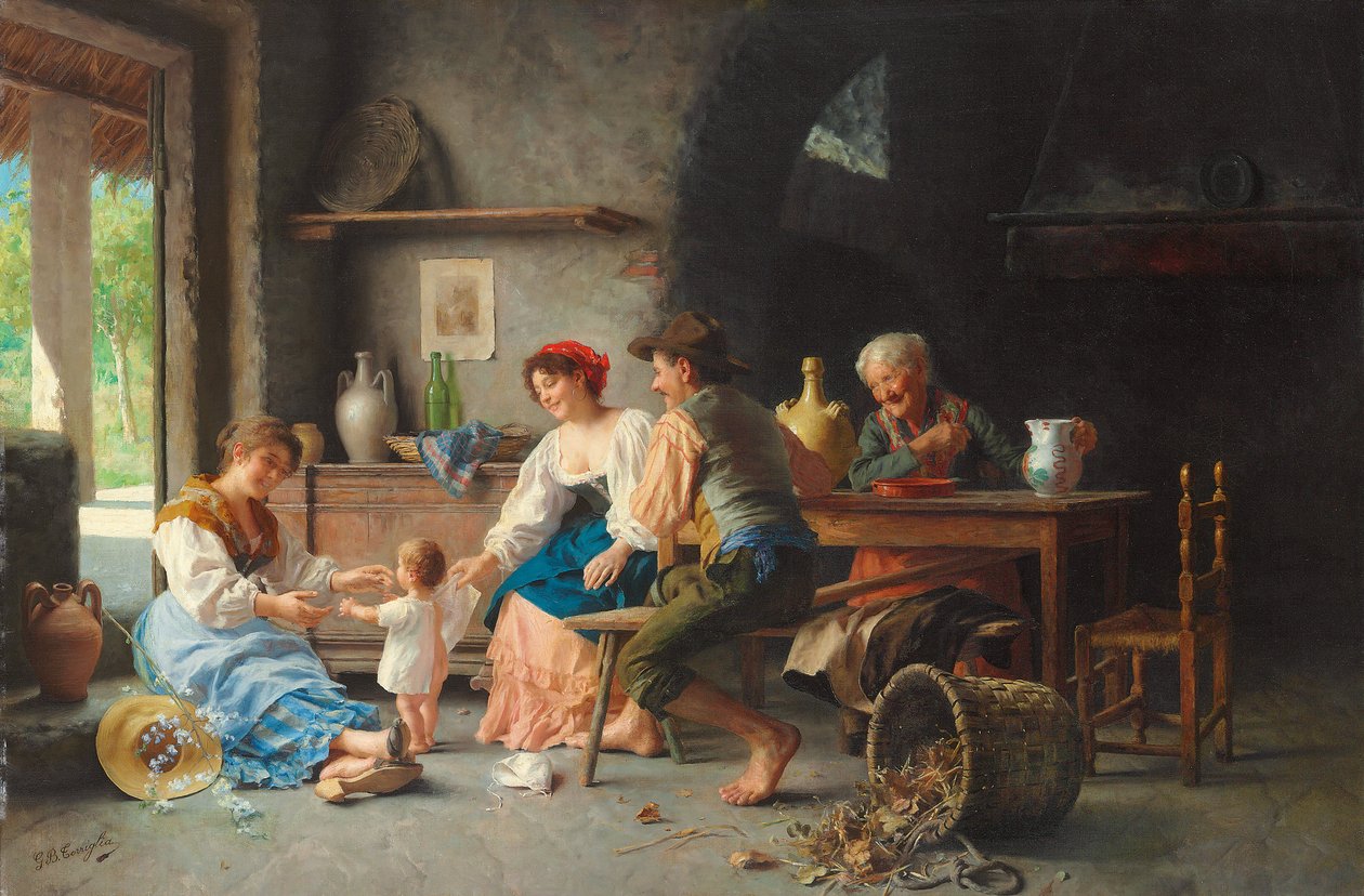 İlk Adımlar (tuval üzerine yağlı boya) by Giovanni Battista Torriglia
