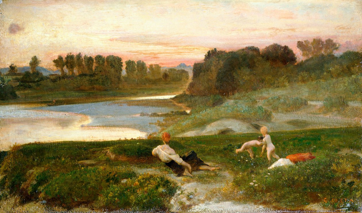 Çiftlikte akşam vakti, Nino Costa (1826-1903) olarak bilinen Giovanni. by Giovanni Costa