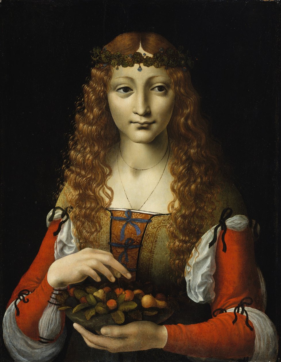 Kirazlı Kız, c.1491-95 (tahta üzerine yağlı boya) by Giovanni Ambrogio de (attr. to) Predis