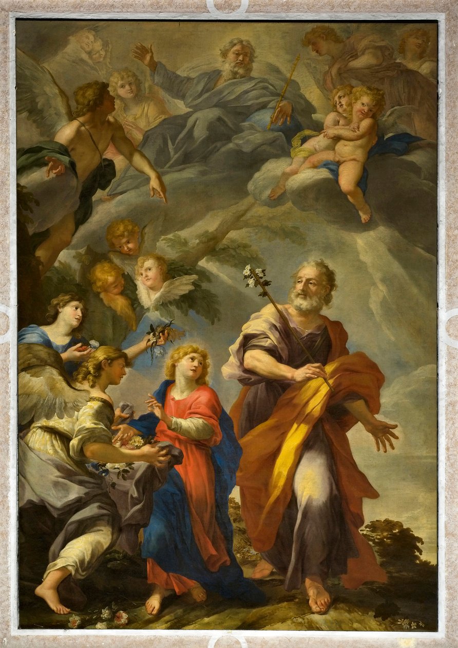 Çocuk İsa ile Aziz Joseph by Giovanni Andrea Carlone