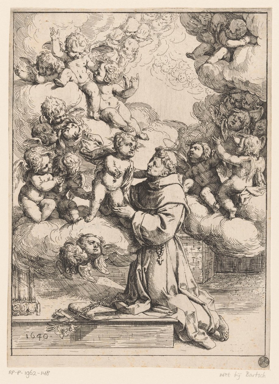 Çocuk İsa ile Padua Aziz Anthony by Giovanni Andrea Podestà (attributed to)
